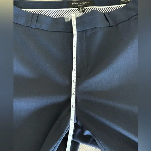 Banana Republic Women's Navy and Dark Gray Straight Leg Pants - Picture 11 of 13